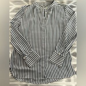LOFT Navy Blue Stripe Blouse
